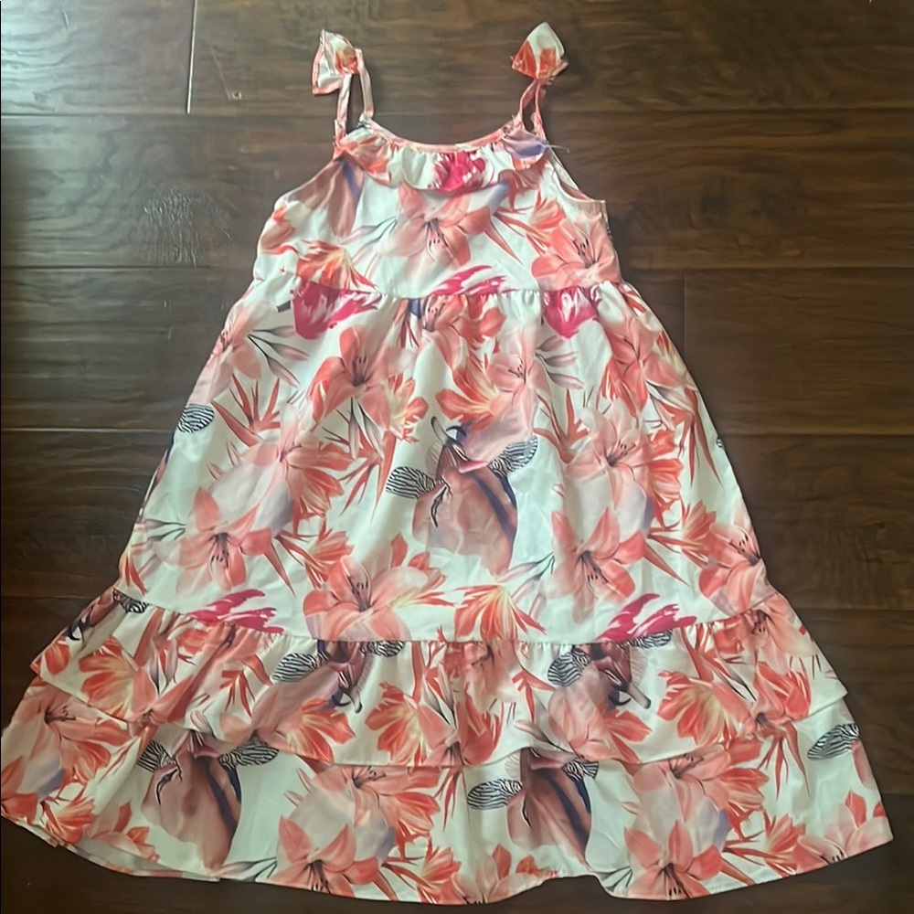 Mia Belle girls Floral Pink Kids Dress